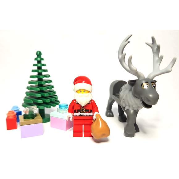 Lego Christmas Minifigure Lot Santa Claus Tree Presents Reindeer Holiday Set - Picture 1 of 3